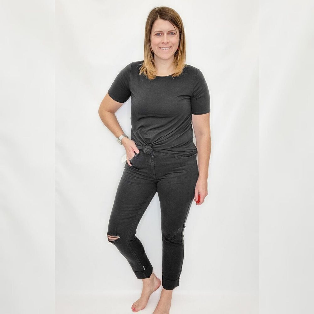 Judy Blue Black, Mid-Rise Destroyed Slim Fit - JB88137 Women's Size 15/32 - Picture 1 of 11